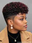 Machine made Burgundy curly wig Topper Unit( NOT A WIG)