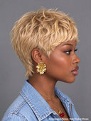 Glueless wig pixie Machine Made honey blonde quick weave 100% Human Hair