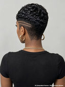 Full lace pixie cut wig finger wave for black women