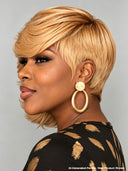 Full lace Pixie Wig blonde side part 100% Human Hair for black woman