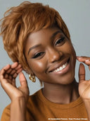 Full lace wig pixie brown for black woman