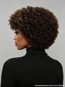 Machine Made Glueless wig curly wave with bangs brown 100% Human Hair