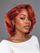 13x4 lace front Wig orange pixie cut wig 100% Human Hair