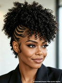 Full Lace Pre-styled With Braided black 100% Human Hair