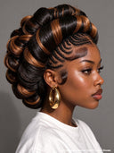 Full Lace wig banquet and wedding hairstyles updo Bridal Collection brown highlight Human Hair