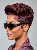 Lace front 13x4 pixie Quick weave burgundy