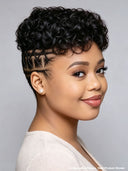 Full Lace Pre-styled Updo With Braided  wig curly wave