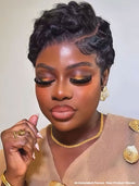 Lace front 13x4 Pixie wig black 100% Human Hair