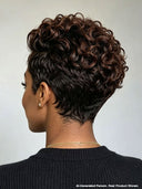 Lace front 13x4 pixie wig side part Brown highlight for black woman