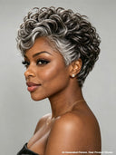 Lace closure 5x5 Pixie wig Salt and Pepper Quick weave