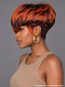 13x6 lace front HD lace Wig pixie cut wig orange highlght 100% Human Hair
