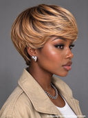 Pixie wig straight honey glueless wig for black woman 100% Human Hair
