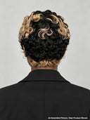 Lace front 13x4 pixie wig finger wave blonde highlight