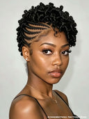 Full Lace Natural Black Pre-styled Updo With Braided Crown 100% Human Hair