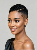 Full lace pixie cut wig short curly wave side part