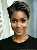 Lace  closure 5x5 Pixie wig Salt and Pepper for black woman