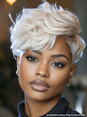 Full lace wig pixie blonde quick weave 100% Human Hair