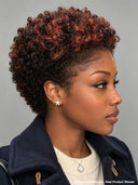Pixie wig lace front highlight afro curly 100% Human Hair