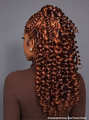Pre-styled Updo Lace front brown Braided 18 inch 100% Human Hair