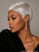 Full lace wig white Pixie Cut 100% Human Hair