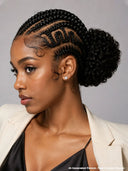 Full Lace wig braided with bun for black woman