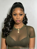 Pre-styled Updo 13x4 Lace Front Wig Natural Black 20 inch Body wave 100% Human Hair