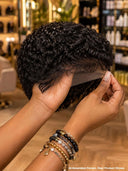 Lace front 13x6 pixie cut curly wave wig