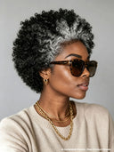 Lace front 13x4 Salt and Pepper afro curly