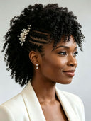 Full Lace wigPre-styled Updo curly wave With Braided