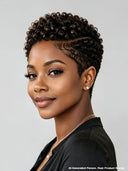 Full lace wig Pixie cut curly wave side part