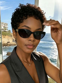 Full lace or machine made pixie wig curly wave