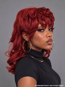 Glueless Wig rouge mullet machine made 100% Human Hair