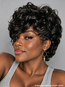 Mullet wig black egg wave machine made 100% Human Hair