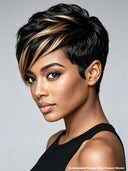 Glueless wear to go Pixie wig honey highlight