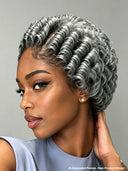 Lace front 13x4 pixie Salt and Pepper quick weave