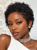 2 wigs $99 Easy to wear machine made black straight & afro curly 100% Human Hair
