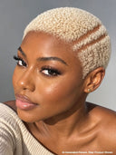 Full lace pixie cut wig blonde afro for black women