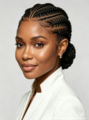 Full Lace wig braided hairstyle with bun for black woman