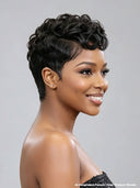 Lace front 13x4 Pixie wig black wavy