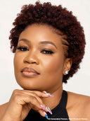Full lace wig pixie afro burgundy 99J# 100% Human Hair