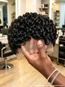 Full lace pixie cut wig side part curly
