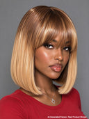 Glueless wig Machine Made BOB 10 inch straight with bangs honey 100% Human Hair