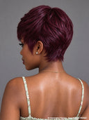 Ready to go Glueless wig pixie straight Burgundy 100% Human Hair