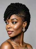 Full Lace Braided pre-styled wig for black woman