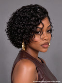 4x4 lace closure & glueless wig curly wave pixie  100% Human Hair