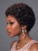 13x4 lace front Wig black curly wave pixie cute 100% Human Hair