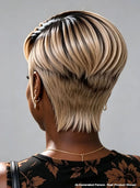Lace front pixie straight color side part