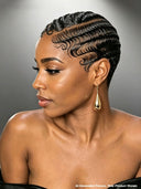 Full lace pixie cut wig side part water wave black