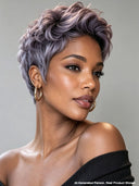 Pixie Cut wig Purple Straight 13x4 Lace 100% Human Hair