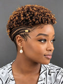 Full Lace with Braided wig afro brown for black woman